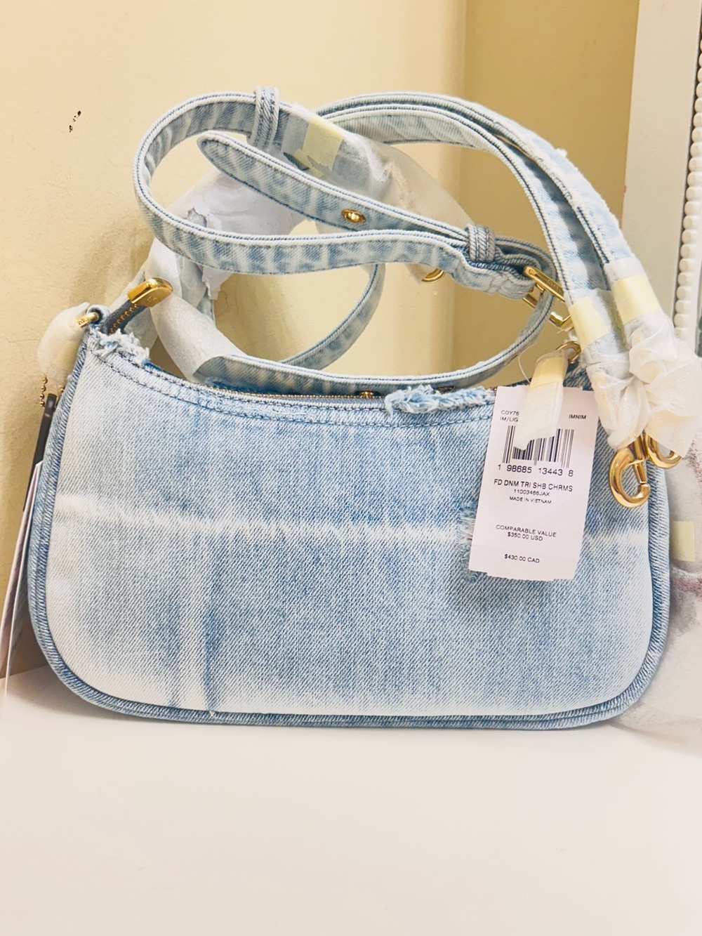 Coach Loved Denim Terri W/All Charms Crossbody/ Shoulder Bag - Picture 2 of 14